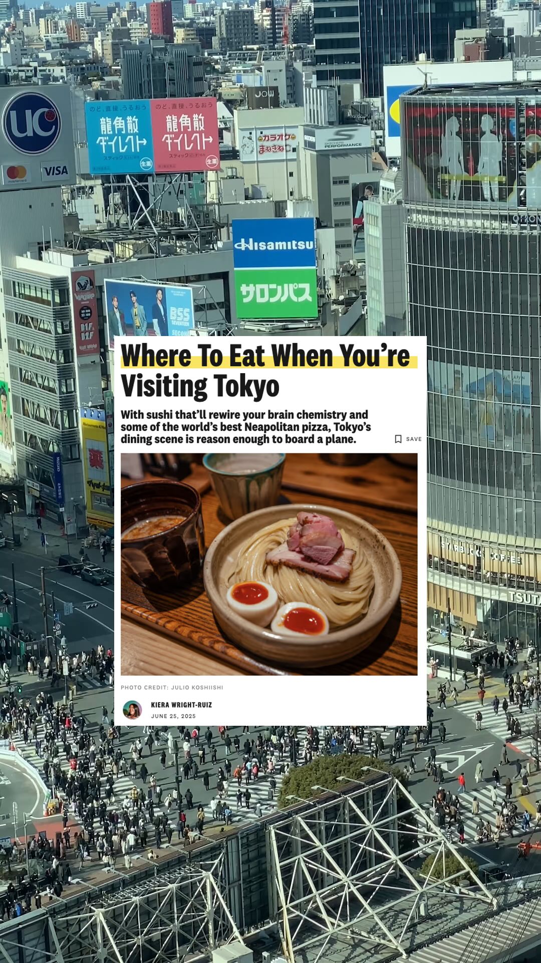 Instagram post by @kierawrr for The Infatuation. Caption reads: With sushi that’ll rewire your brain chemistry and....