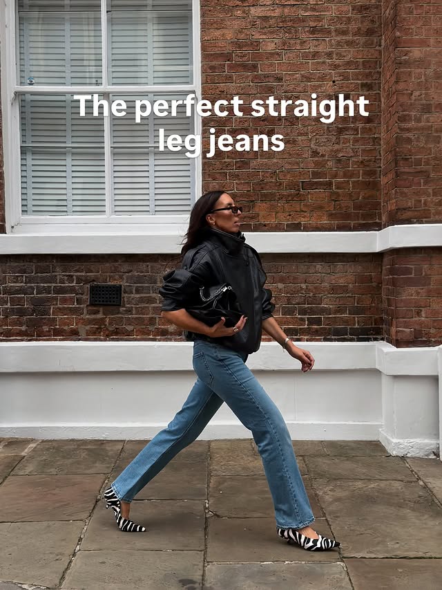 Instagram post by @thelaurasummers for Topshop. Caption reads: [...] a 28 waist 32 leg #jeans #over40style....