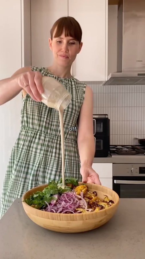 Instagram post by @glowdiaries___ for Haden. Caption reads: [...] chickpea & spiced cauli salad! The @hadenuk....