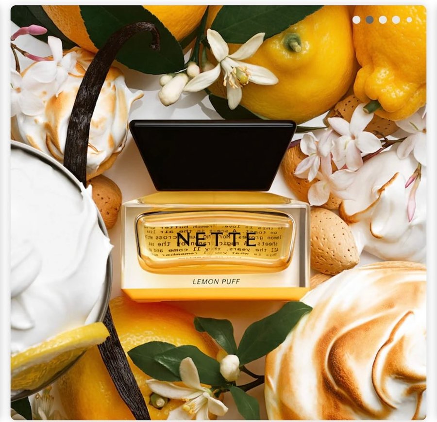 Instagram post by @virgotrendz for Nette. Caption reads: Brighten your day with Nette Perfume fruity,....