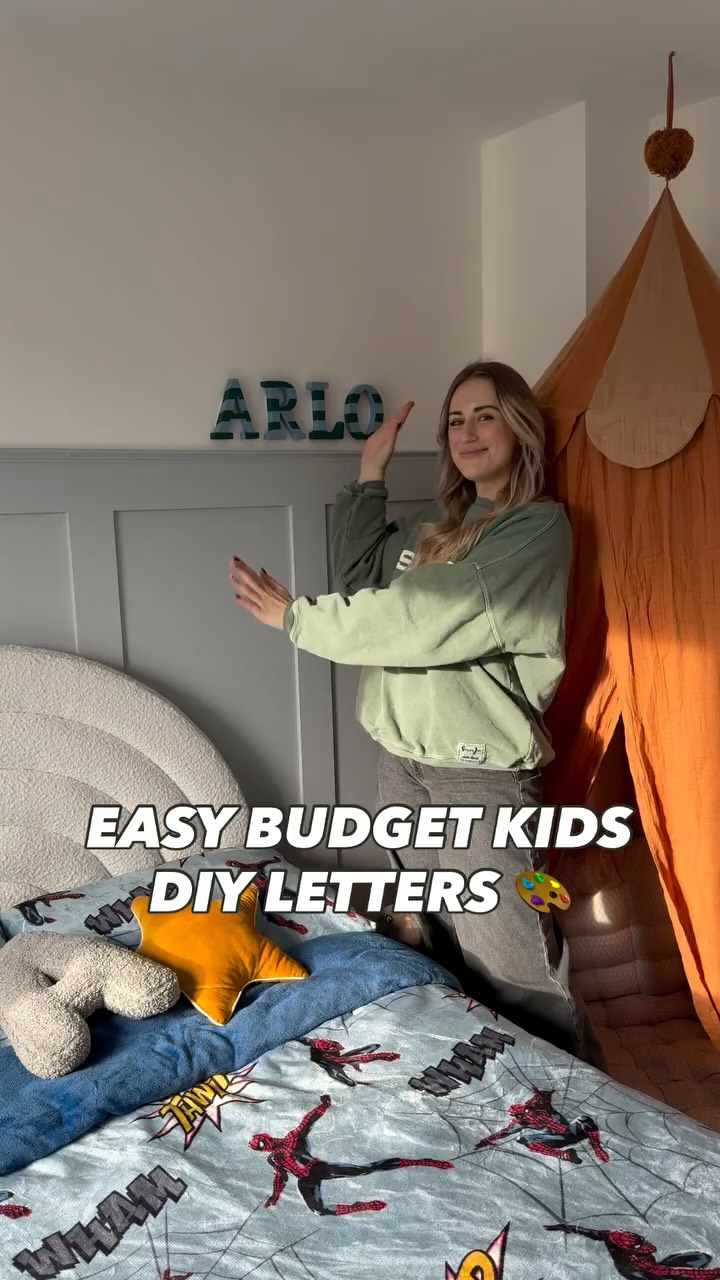 Instagram post by @athomewithliv for Hobbycraft. Caption reads: EASY BUDGET KIDS DIY 🎨 Which you can do or why....