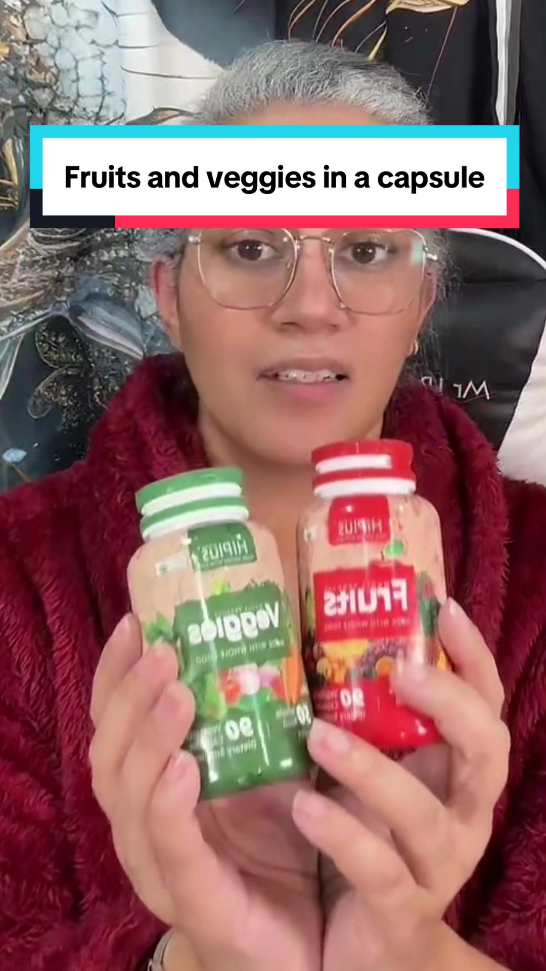 TikTok post by @goddess7x for HiPlus. Caption reads: [...] #vegetables, mushrooms, and probiotics.....