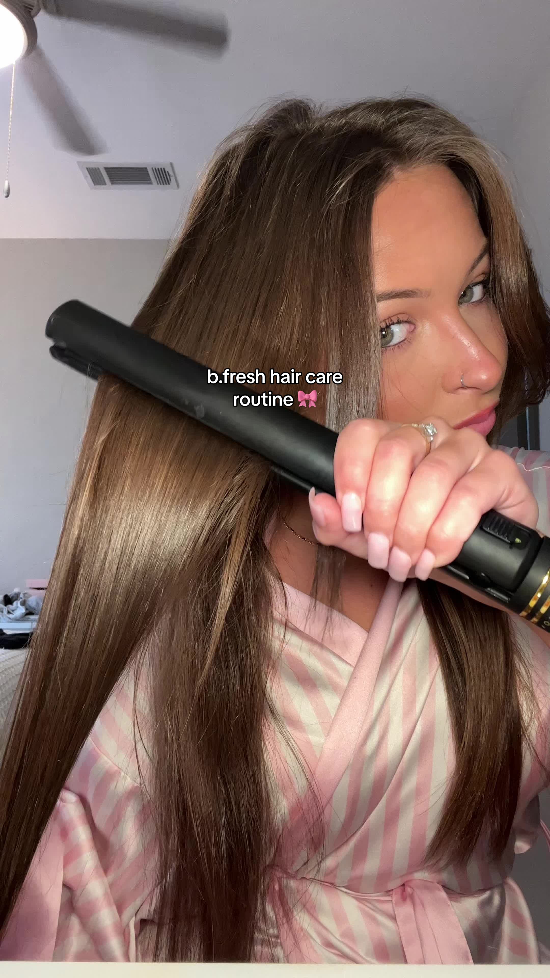 TikTok post by @emilylulamay for b.tan. Caption reads: [...] heat damage!! get yours @Sally Beauty 🎀....