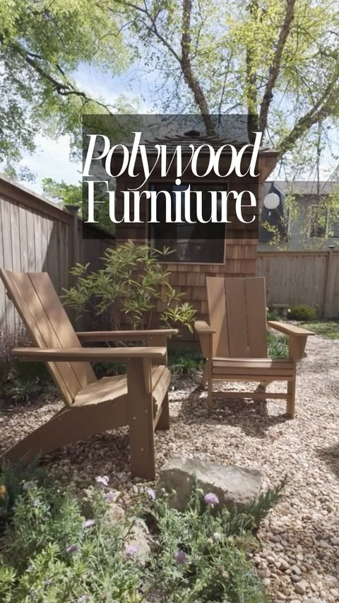 Instagram post by @hansloreidesign for Polywood. Caption reads: Obsessed with my @polywood adirondacks. They don’t....