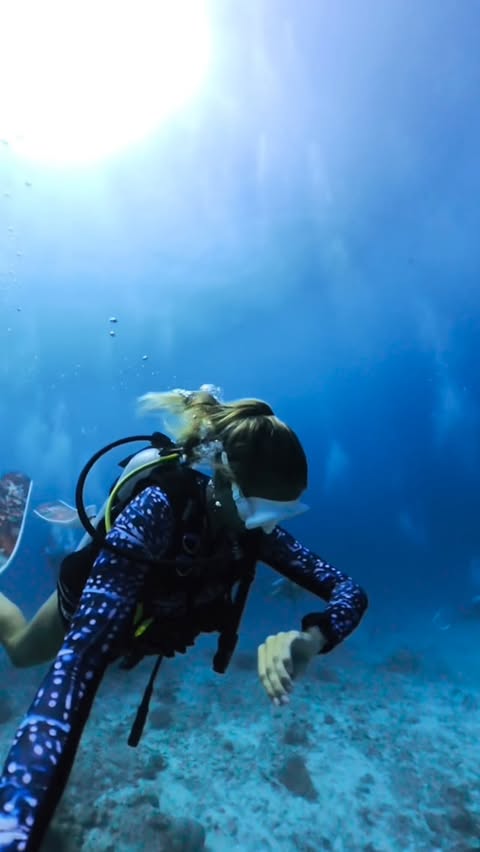 Instagram post by @oceangalz for Garmin. Caption reads: [...] does not match how we actually dive. The....