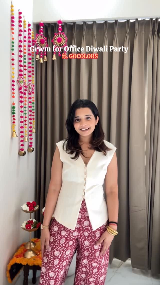 Instagram post by @viijayyaa for Go Colors. Caption reads: From kya pehnu? to Boss energy unlocked 
Festive....