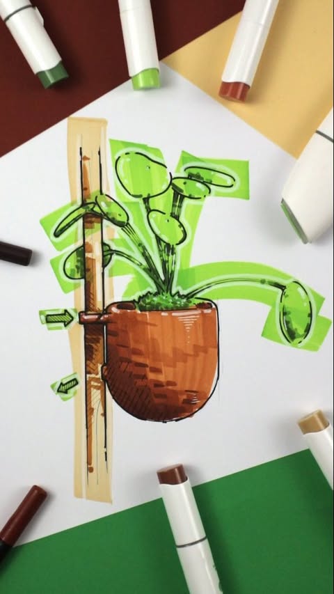 Instagram post by @steven_de_groot for Creality. Caption reads: A plant pot design that I make with the....