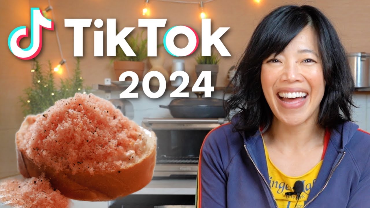 YouTube post by @emmymade for Delish. Caption reads: I Tested The BIGGEST TikTok Recipes of 2024.
