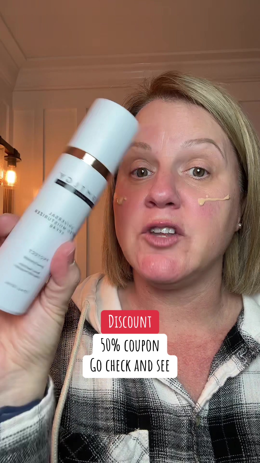 TikTok post by @mommavibes1975 for DRMTLGY. Caption reads: [...] = your new everyday skin fix @DRMTLGY....