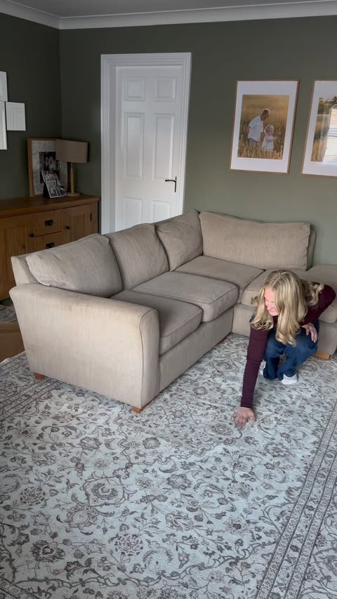 Instagram post by @emilychantellemoss for Kukoon Rugs. Caption reads: [...] our Adeline cream vintage rug from....