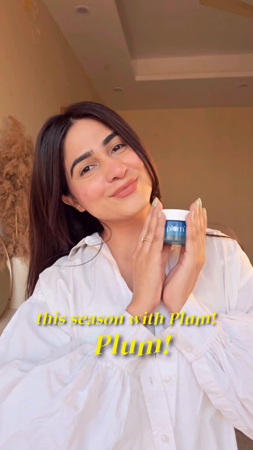 Instagram post by @shivani__kapoor for Plum Goodness. Caption reads: Dewy skin > dry winter days! Switching to a....