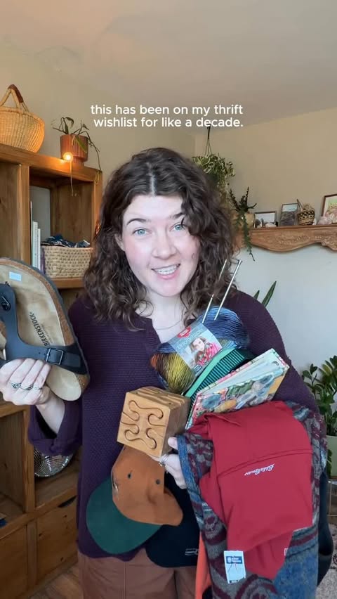 Instagram post by @jaceywest for REI. Caption reads: Earthy girl thrift haul! 🌟

What’s on your thrift....