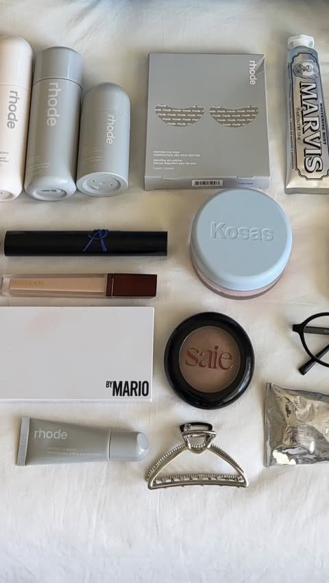 Instagram post by @vvalcortess for Away. Caption reads: what’s in my glazed Away train case + mini....