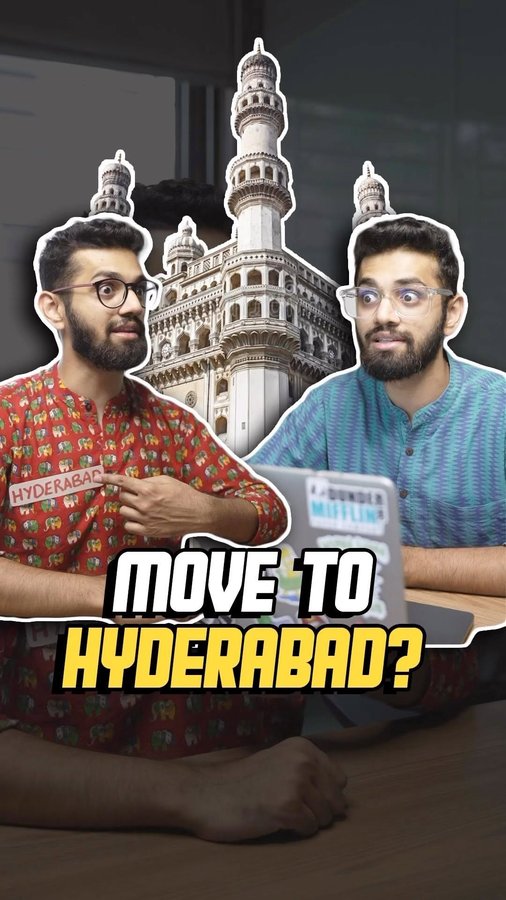 Instagram post by @thekurtaguy for Magicbricks. Caption reads: Hyderabad sounds fun, should I move there?....
