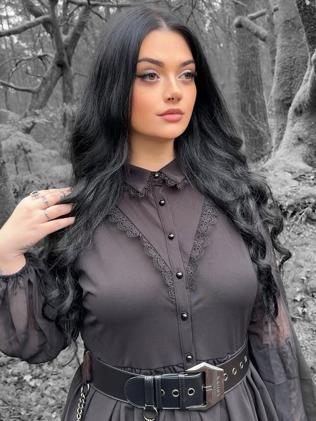 Instagram post by an influencer for KILLSTAR. Caption reads: [...] 🌲 • • • full fit is @killstar *gifted •....