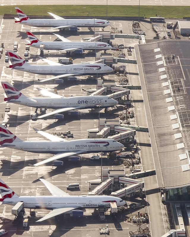 Instagram post by @conormccully for British Airways. Caption reads: The Queen of the skies ✨🇬🇧✈️

The Boeing 747 has....