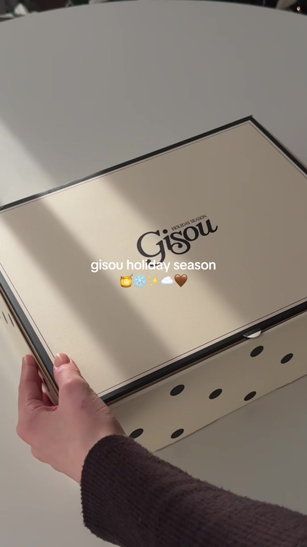 TikTok post by @011wu for Gisou. Caption reads: Anzeige | @Gisou holiday season officially....