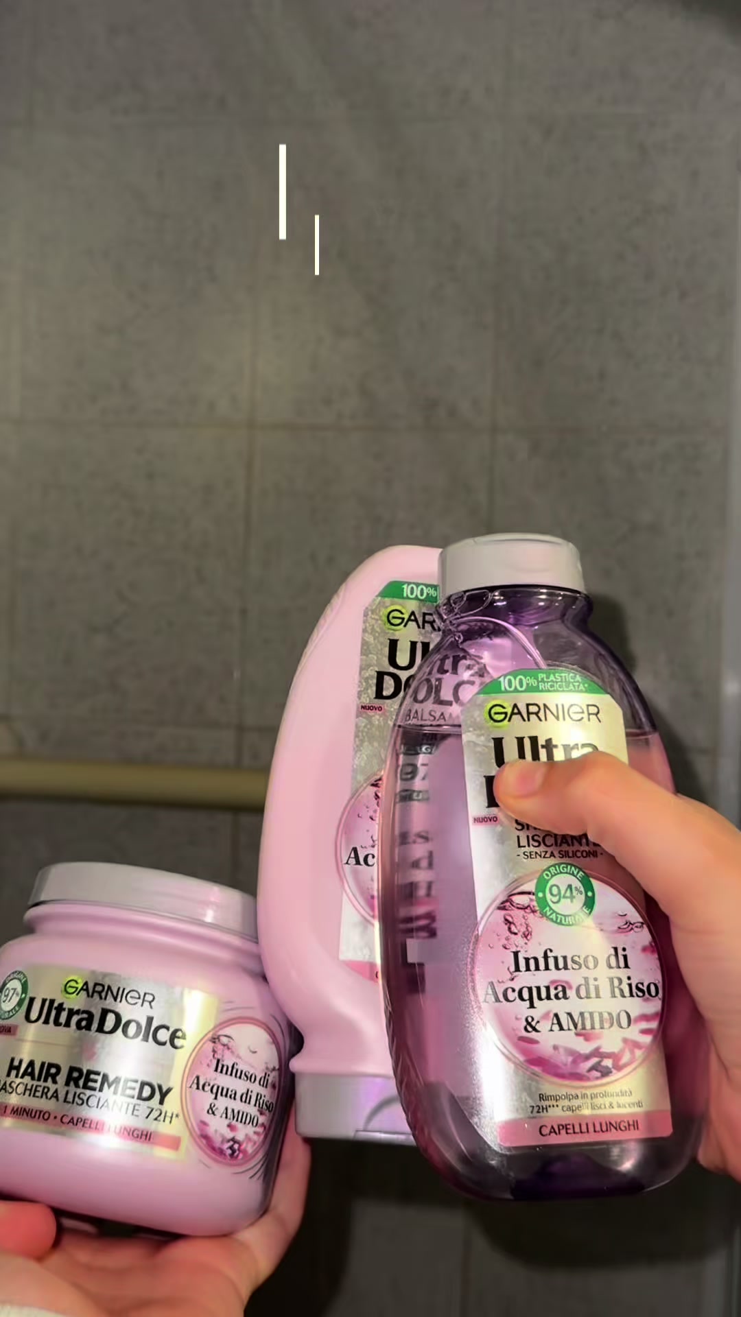 TikTok post by @meli.b.13 for garnieritalia. Caption reads: [...] #garnier #noflop @CapelliPantene....