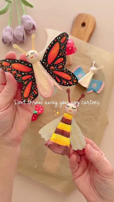 Instagram post by @mummy_and_my_three for ぺんてる. Caption reads: Ad Egg cartons, a handful of paint markers [...].