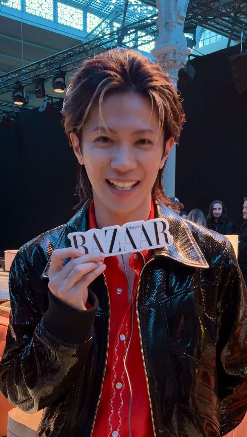 TikTok post by @harpersbazaarjapan for AMIRI. Caption reads: 先日、AMIRIのグローバル・ブランドアンバサダーに就任したNumber_iの神宮寺勇太さんが、20....