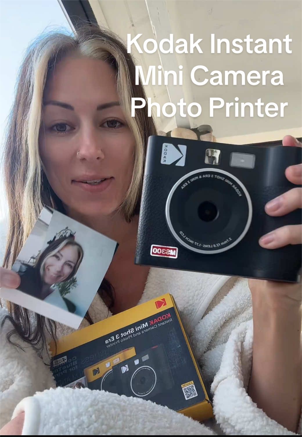 TikTok post by @lexshops for Kodak Photo Printer. Caption reads: [...] it to print photos in your phone! @Kodak....