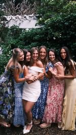 Instagram post by @gretchengeraghty for renttherunway. Caption reads: hard to pick out my outfit when I have the cutest....