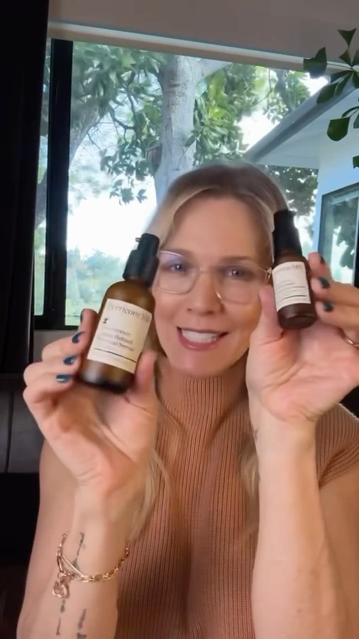 Instagram post by @jenniegarth for Perricone MD. Caption reads: ✨ GIVEAWAY ✨ to celebrate our newest innovations,....