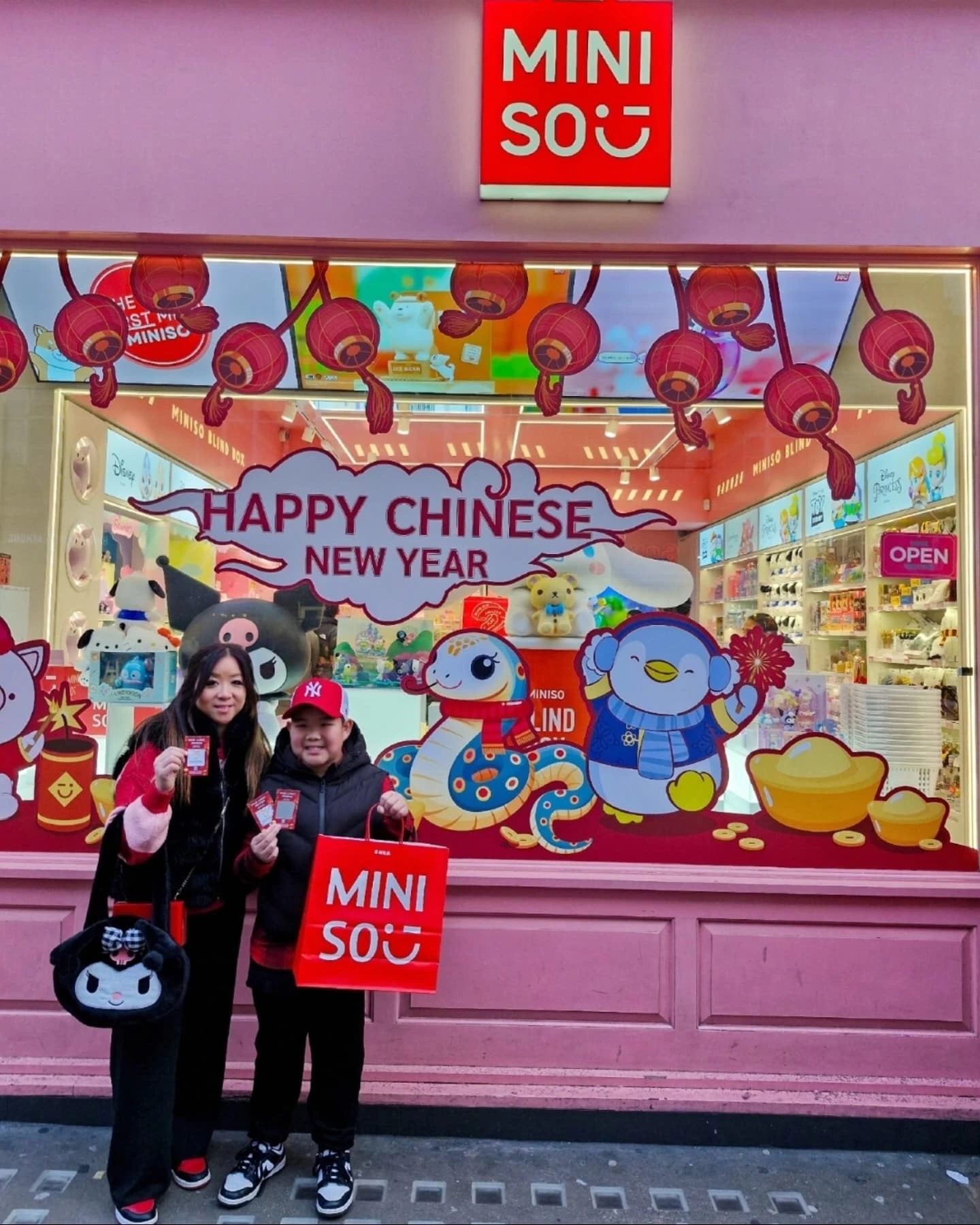 Instagram post by @winniefoodiemoments for MINISO UK. Caption reads: To celebrate the year of the Snake, come and find....