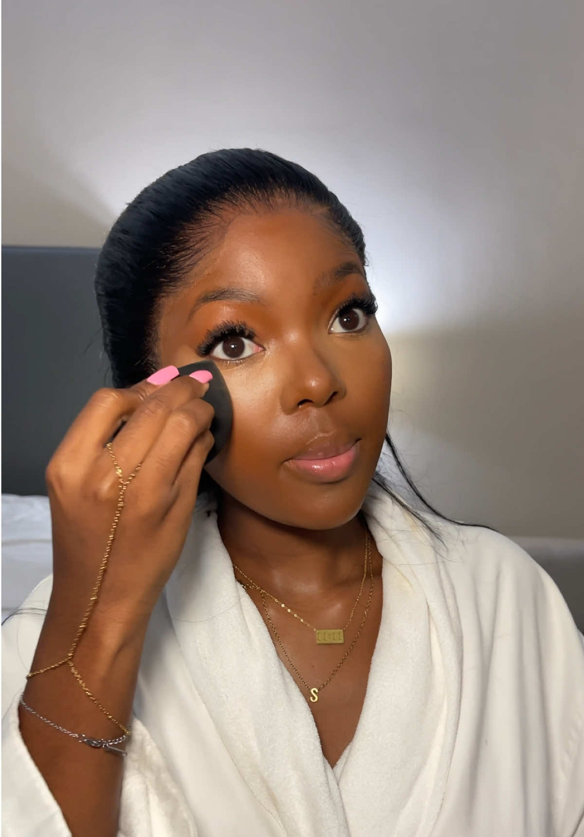 TikTok post by @snimhlongo for Maybelline New York. Caption reads: getting ready & yapping 🥺 it’s like a FaceTime....