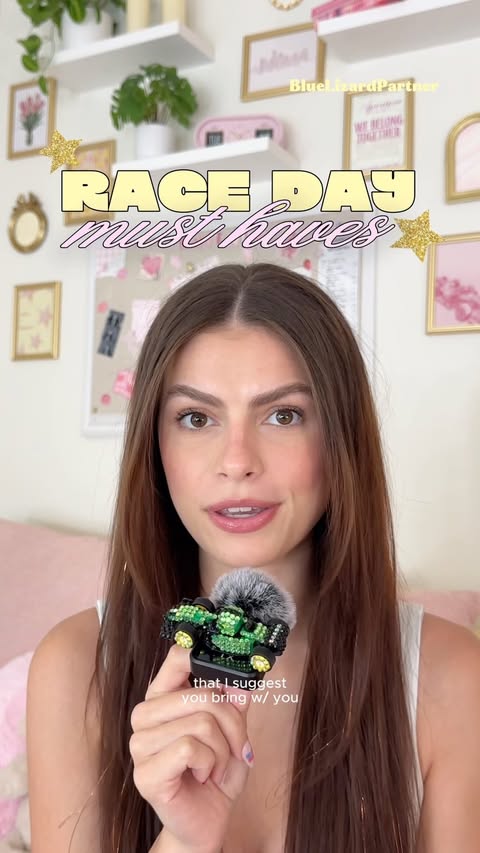 Instagram post by @emiley_baker for Blue Lizard Australian Sunscreen. Caption reads: summer race day ESSENTIALS 🏎️🌞 - -....