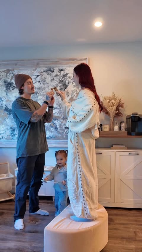 Instagram post by @kaileyandtrav for Perfect Bar. Caption reads: [...] boss🫶 Finley decided who gets which Perfect....