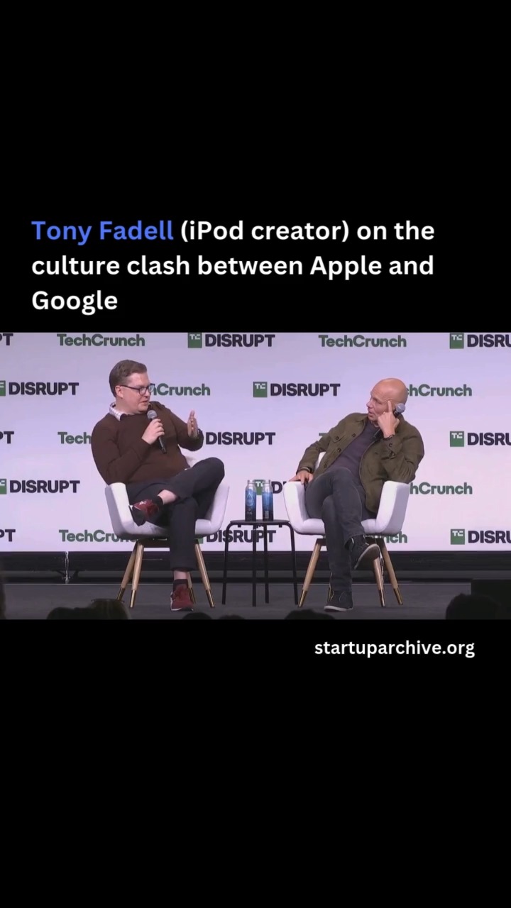 Instagram post by @startuparchive_ for TechCrunch. Caption reads: “At Apple, you couldn’t hide. If you were hiding,....