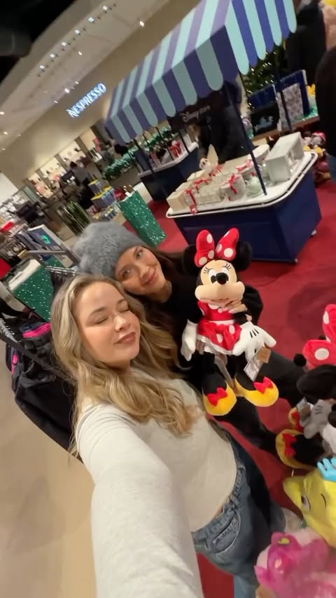 Instagram post by @naomigenes for Selfridges. Caption reads: Christmas shopping at @selfridges Bullring 🎄✨🪽....