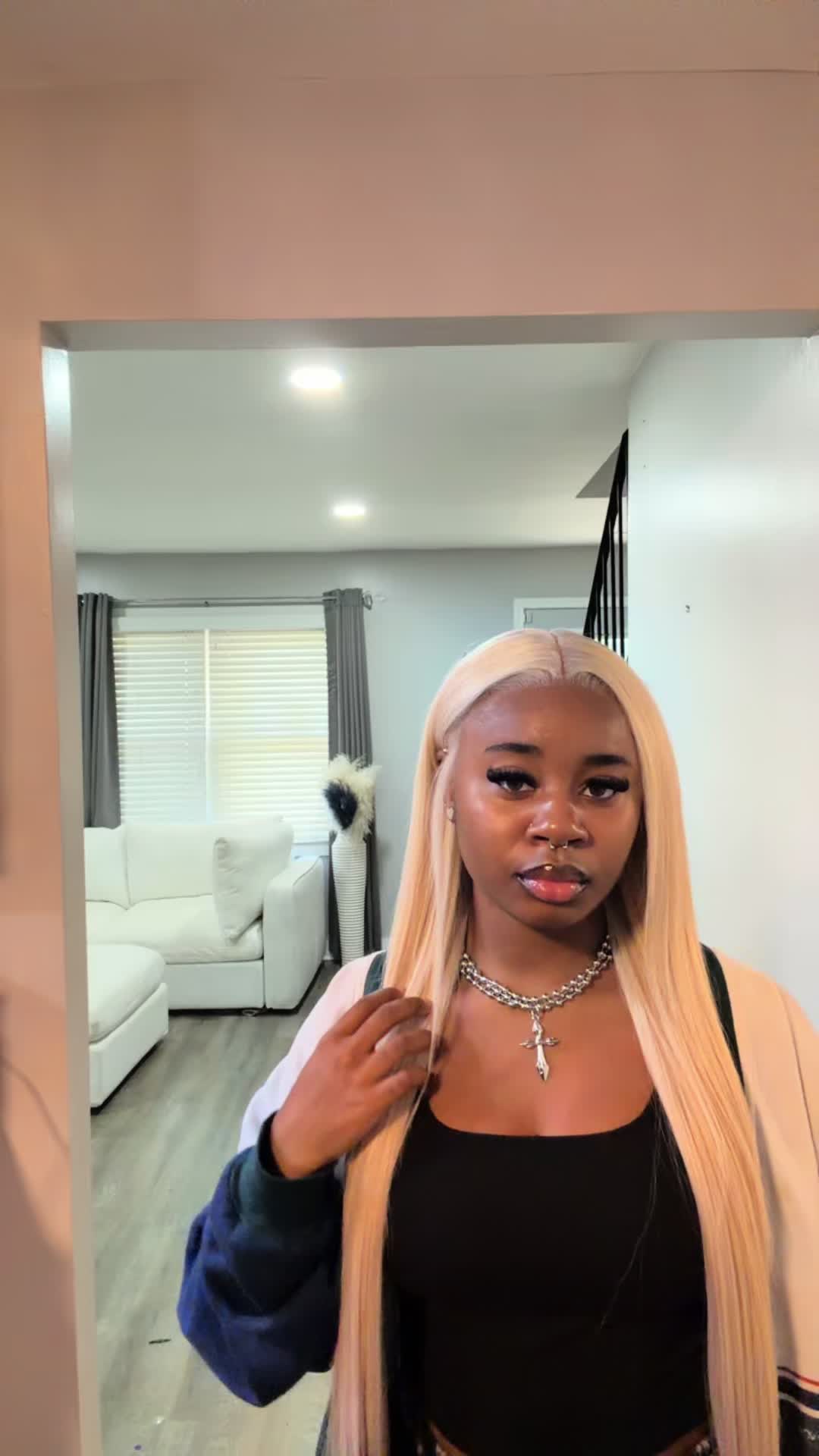 TikTok post by @sadeburnett for Cute Bein Hair Shop. Caption reads: So fye from @Cute Bein Hair Shop.