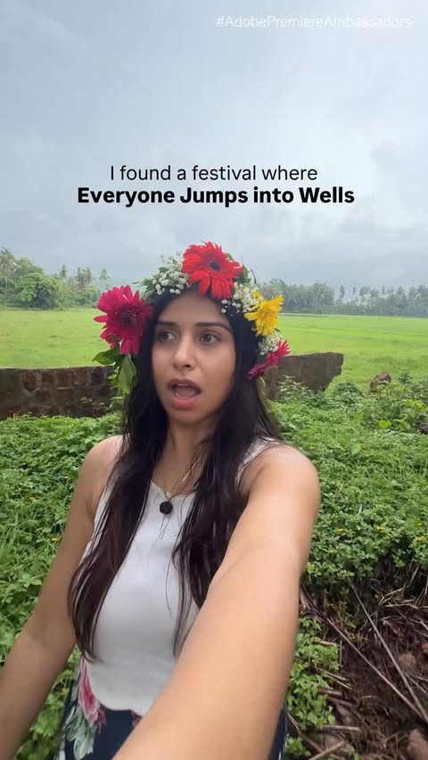 Instagram post by @thesunshineladki for Adobe Video & Motion. Caption reads: Crazy festival of India😮🥹 São João, celebrated....