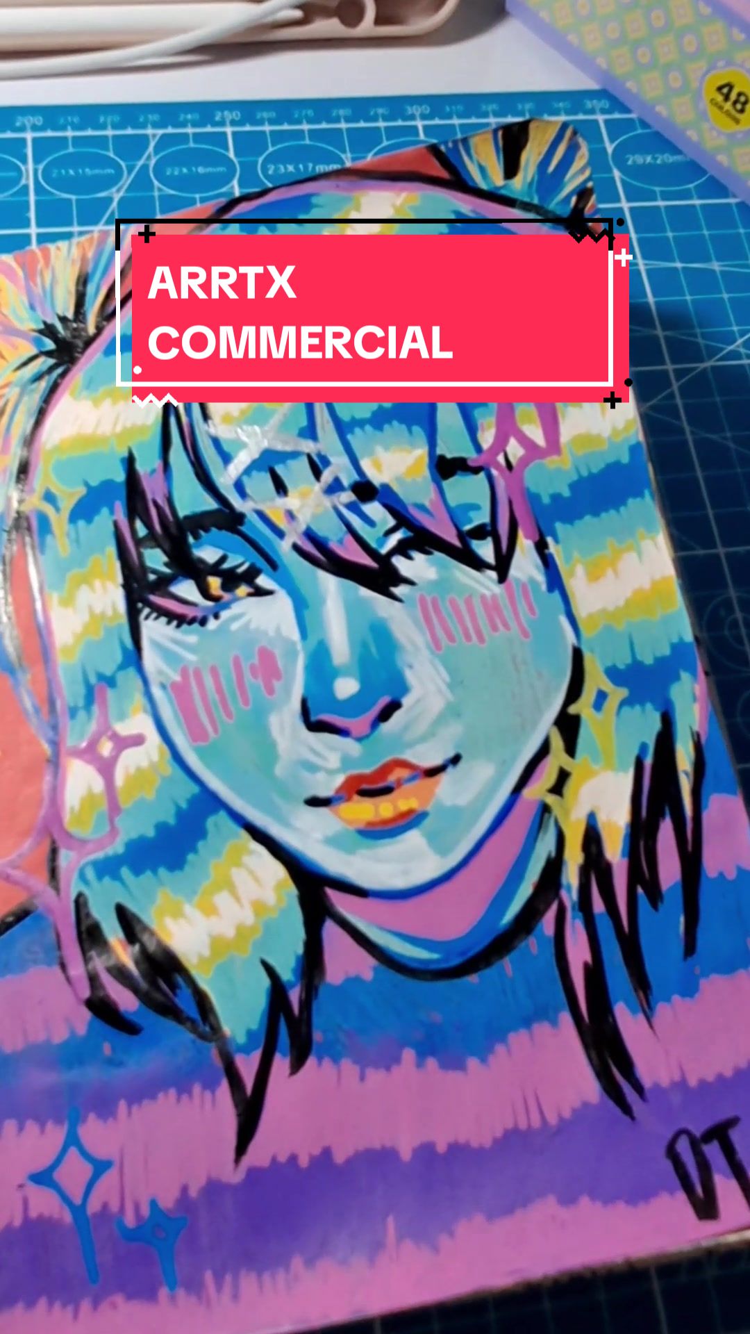 TikTok post by @dnnsthmnc04 for Arrtx. Caption reads: thank you @arrtxart for sending me these markers!....