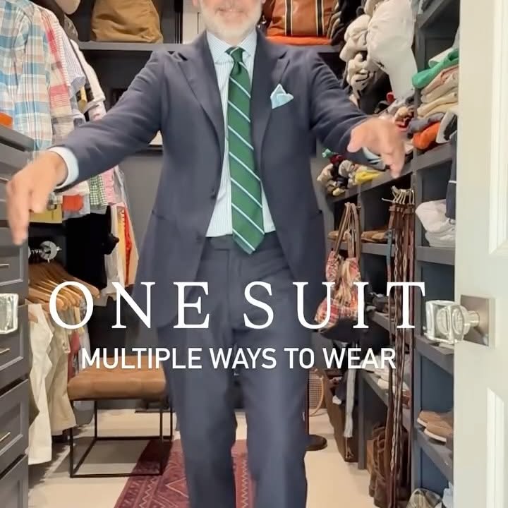 Instagram post by @tim.conlin for Warby Parker. Caption reads: Hopsack Suit Separates @propercloth 
Orange....