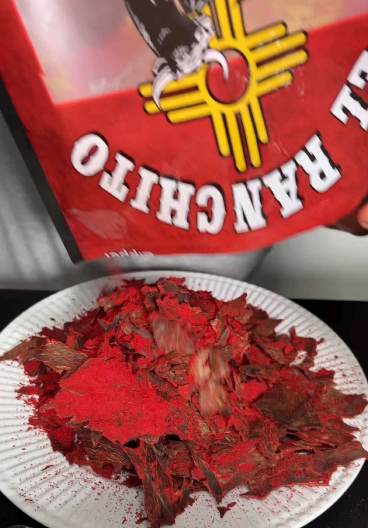 TikTok post by @acostaa.fam for El Ranchito Jerky. Caption reads: [...] with some Ceviche is a Must! 10/10....