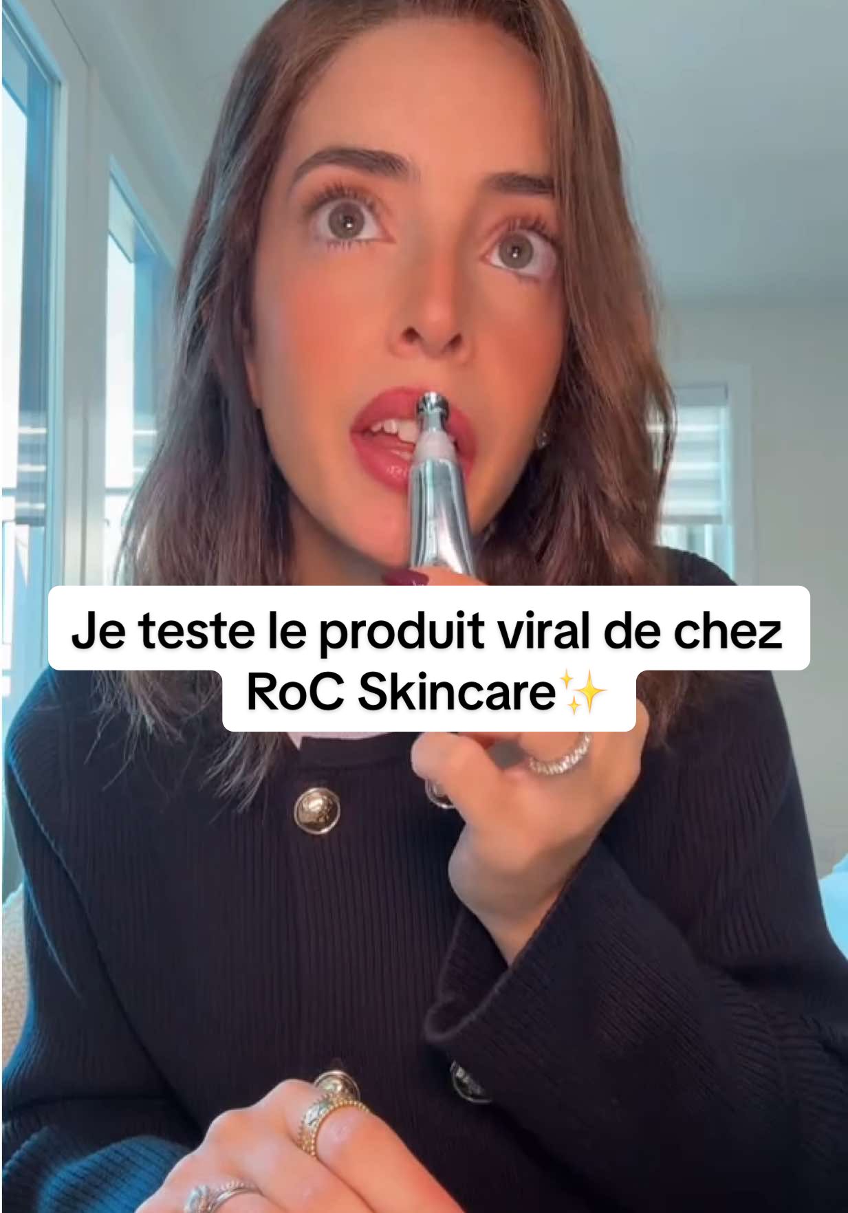 TikTok post by @simalayani for RoC Skincare. Caption reads: J’aime beaucoup!! @RoC Skincare  #crashtest....