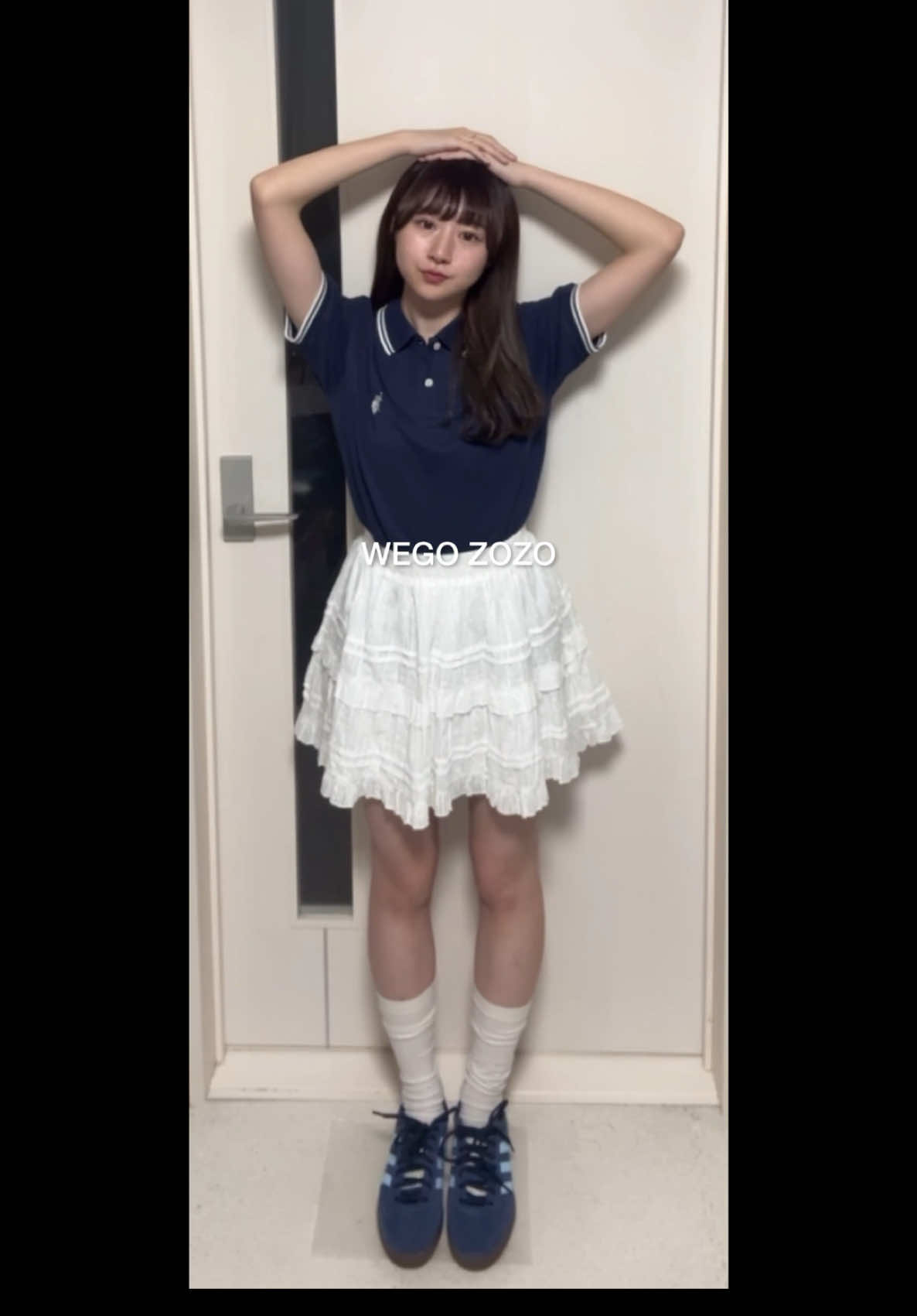 TikTok post by @codenikki for 7sgood. Caption reads: やっぱり夏はポロシャツ着たい⭐️  ︎︎ tops：@wego_zozo_L....