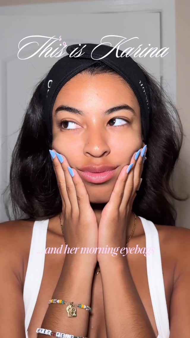 Instagram post by @karinabtw for Biossance. Caption reads: Bright eyes, clean science. 👁️✨
Loving the lift,....