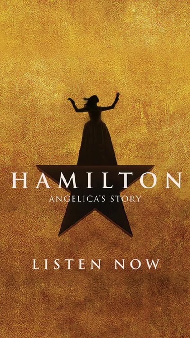 Instagram post by @lin_manuel for Atlantic Records. Caption reads: Our dearest, 'Angelica's Story' is NOW streaming.....