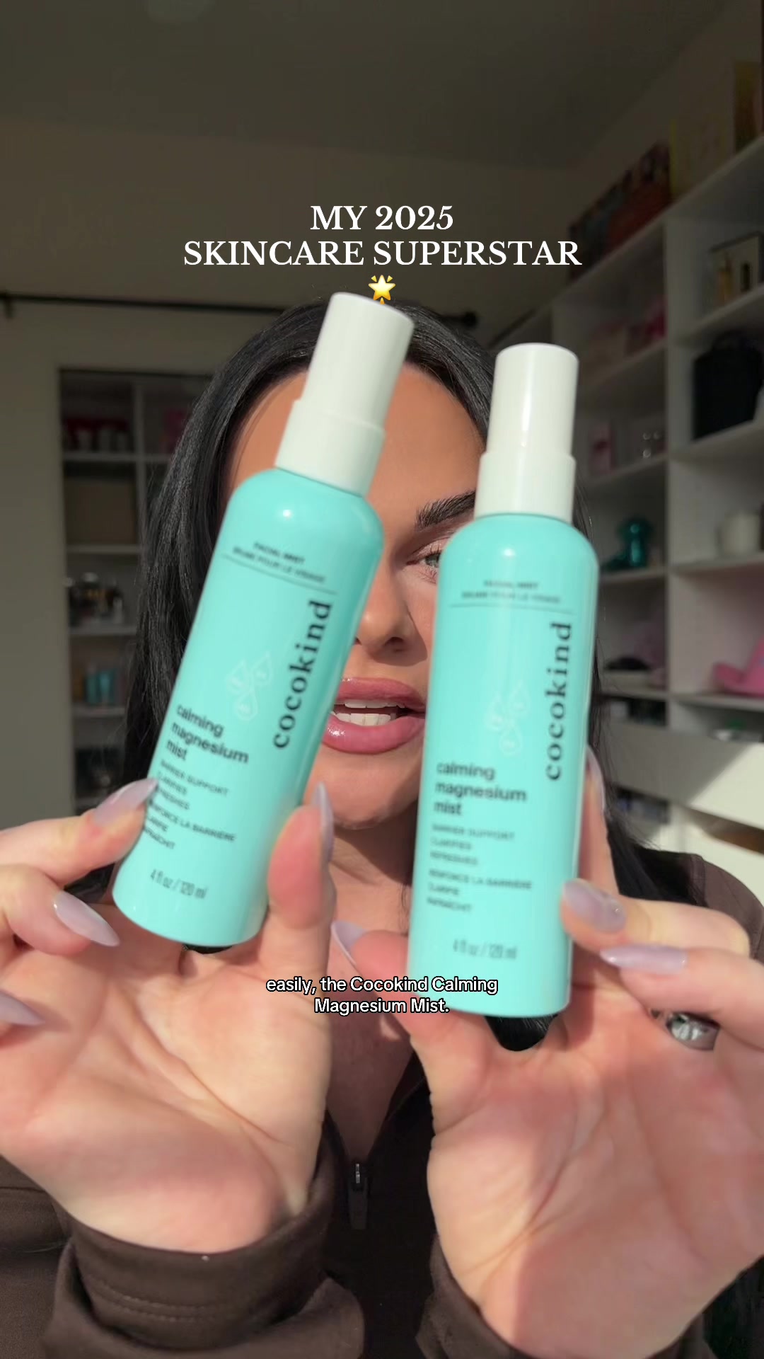 TikTok post by @kristynhoffman96 for Cocokind. Caption reads: I just love this mist so much 🥺🩵 @cocokind  AD....