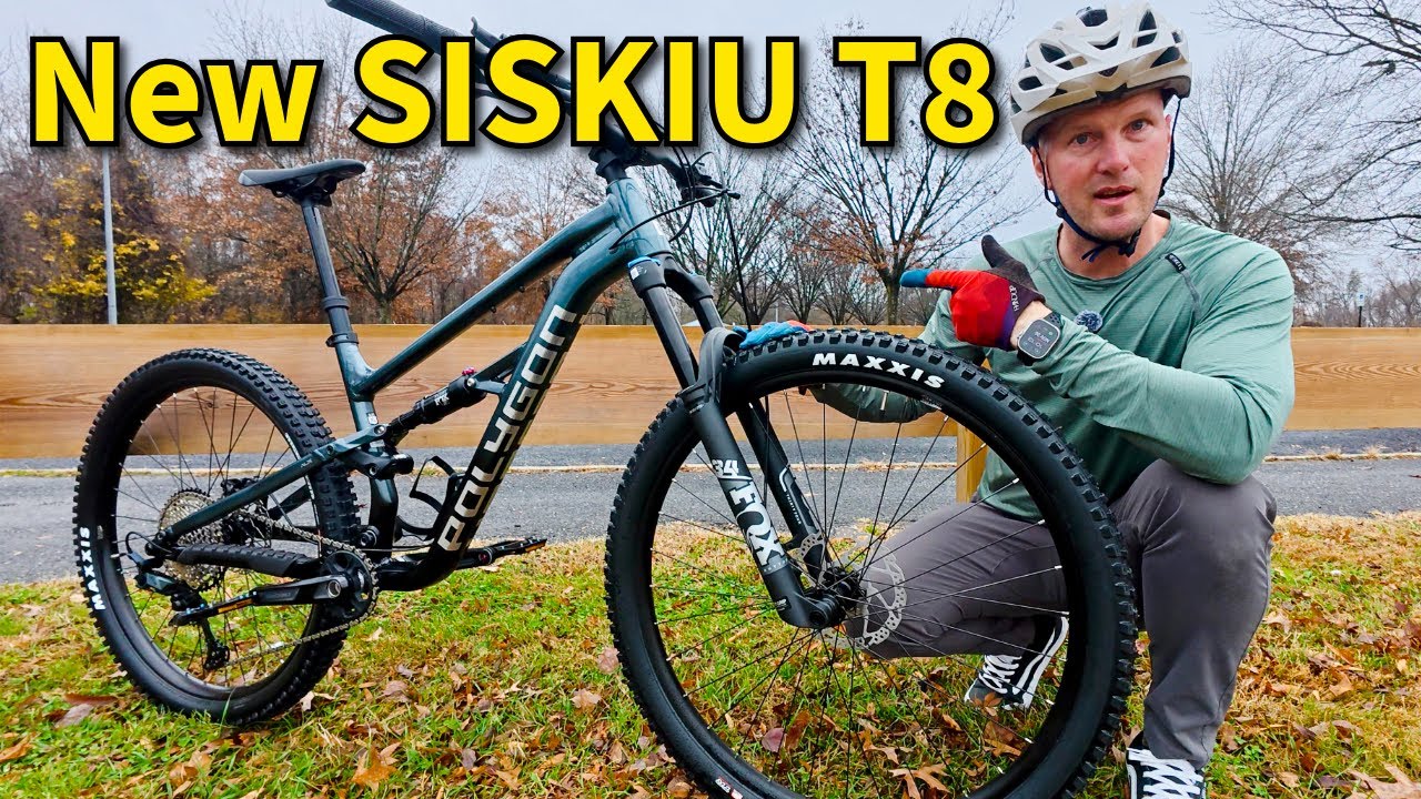 YouTube post by @JaredHoff for Crankbrothers. Caption reads: Next-Gen Polygon Siskiu T8 (UDH) First Ride &....