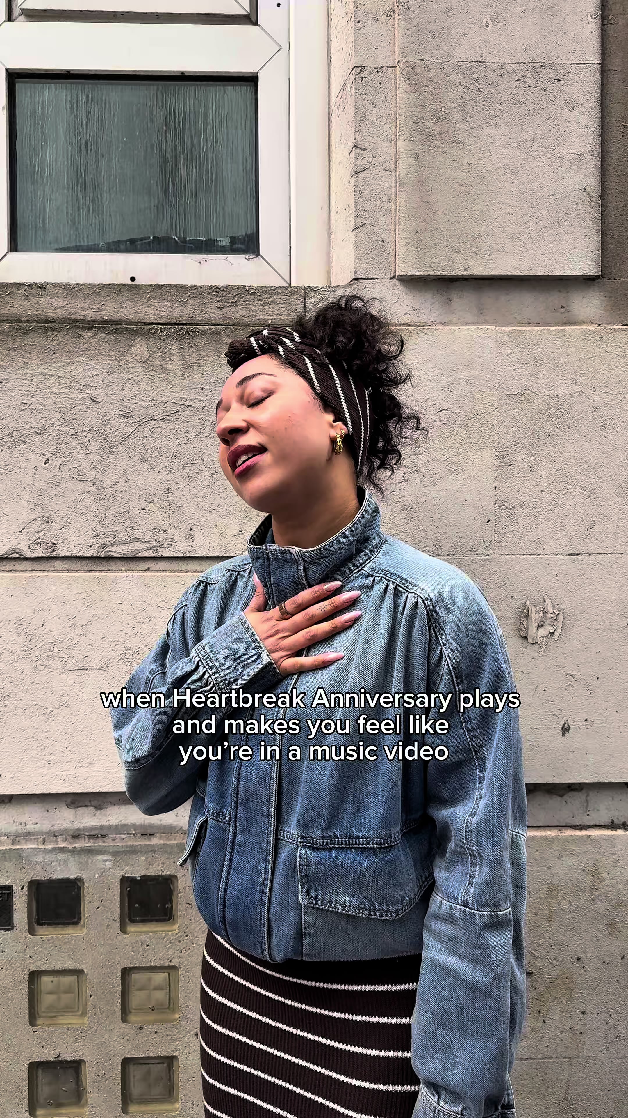 TikTok post by @ayame.p for H&M. Caption reads: [...] always gets me in my feels #redstage #ad....