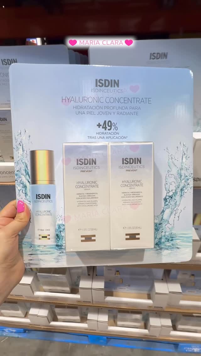 Instagram post by @yosoy.mariaclara for ISDIN. Caption reads: Suero de Acido Hialuronico de ISDINCeutics en....
