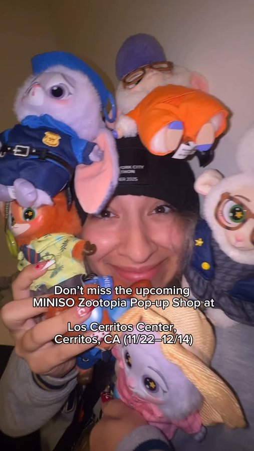 Instagram post by @nefffss for MINISO USA. Caption reads: Ngl I’m the sly fox ngl she’s the __ bunny #miniso....