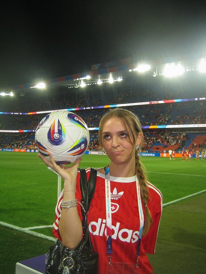 Instagram post by @nathistyle_ for adidas Originals. Caption reads: D Woman’s Euro 2025 isch eifach verbii, au wennis....