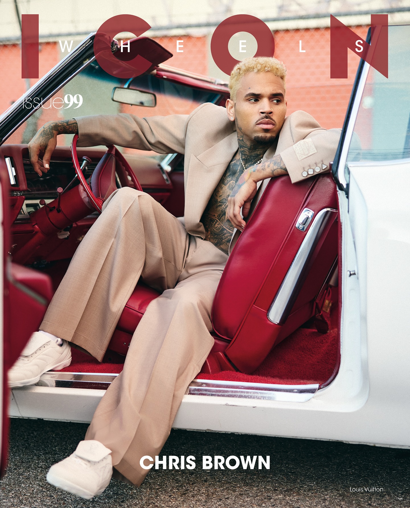 Instagram post by @chrisbrownofficial for Louis Vuitton. Caption reads: @chrisbrownofficial stars on this cover of the new....