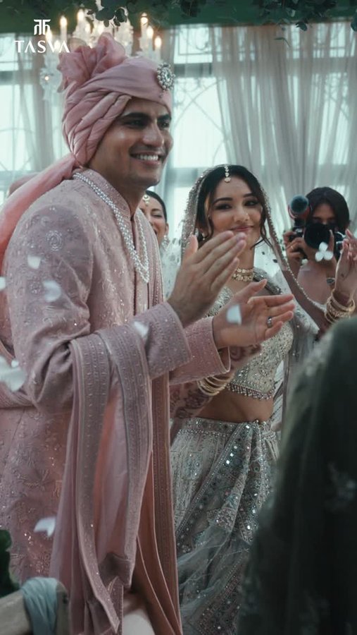 Instagram post by @shubmangill for Tasva. Caption reads: [...] of equals. This is the modern marriage.....